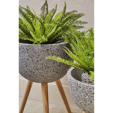 Orsina Darnell Medium Grey Speckled Planter – Raised Indoor Pot