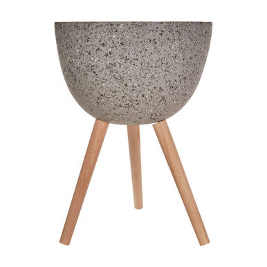 Orsina Darnell Large Grey Speckled Planter – Modern Indoor Plant Pot