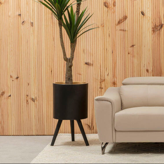 Orsina Darnell Large Black Finish Planter – Elevated Modern Pot