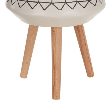 Orsina Darnell Large White and Black Modern Sculptural Floor Planter