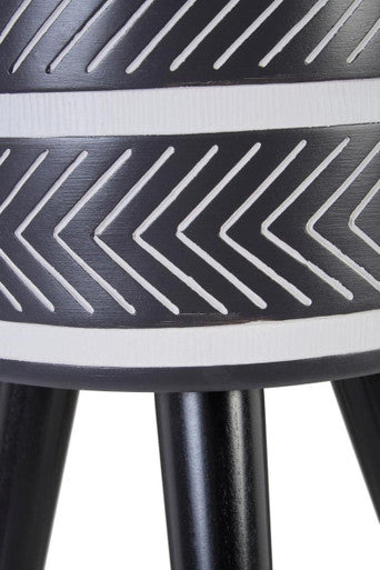 Orsina Darnell Large Chevron Planter – Modern Black and White Pot