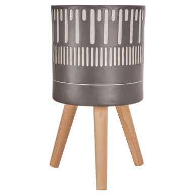 Orsina Darnell Large Black and White Patterned Planter – Modern Decor