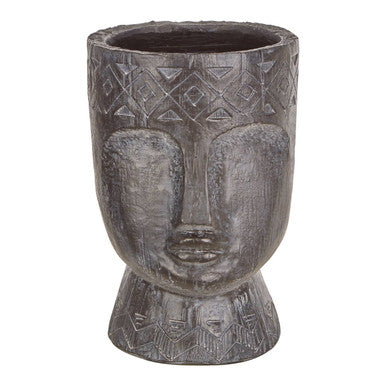 Orsina Darnell Large Face Planter – Tribal Black Modern Indoor Pot