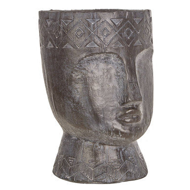 Orsina Darnell Large Face Planter – Tribal Black Modern Indoor Pot
