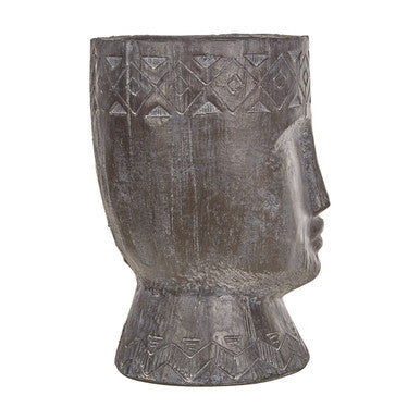 Orsina Darnell Large Face Planter – Tribal Black Modern Indoor Pot