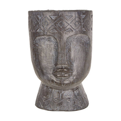 Orsina Darnell Large Face Planter – Tribal Black Modern Indoor Pot