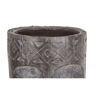 Orsina Darnell Large Face Planter – Tribal Black Modern Indoor Pot