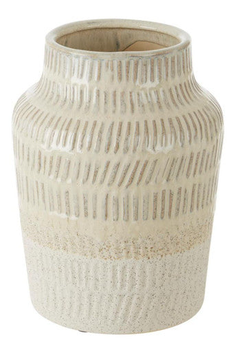 Orsina Steen Small White Stoneware Vase – Textured Decorative Ceramic