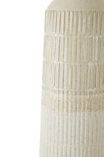 Orsina Steen Large Stoneware Vase – White and Natural Textured Decor