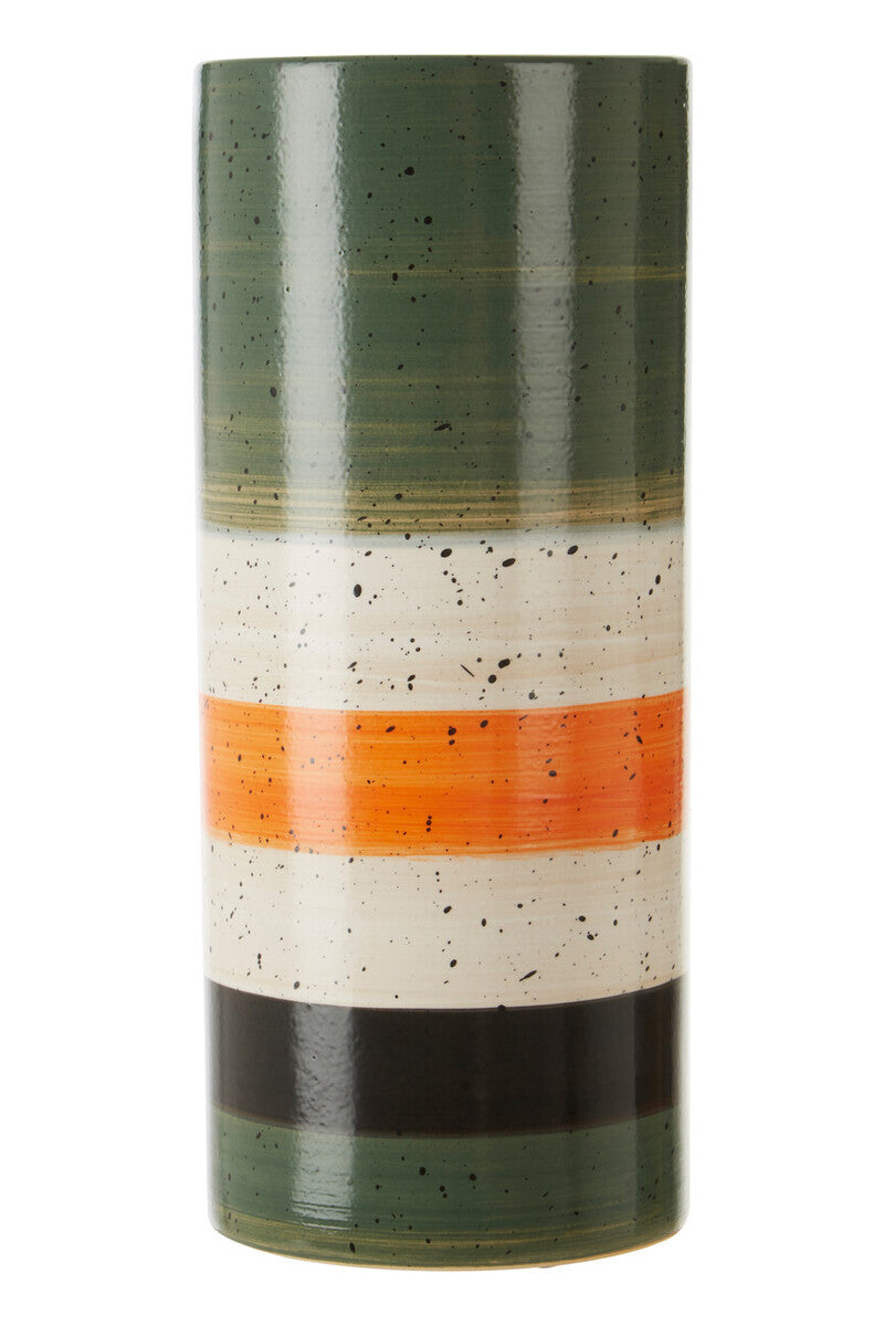 Sorrell Small Ceramic Vase by Orsina – Striped Speckled Modern Decor