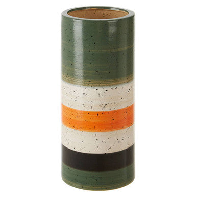Sorrell Small Ceramic Vase by Orsina – Striped Speckled Modern Decor