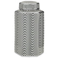 Orsina Celeste Small Ceramic Jar – Black and White Porcelain Canister