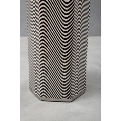 Orsina Celeste Large Ceramic Jar – Black and White Hexagonal Porcelain