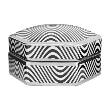 Orsina Celeste Small Ceramic Trinket Box – Hexagon Monochrome Jewelry Case