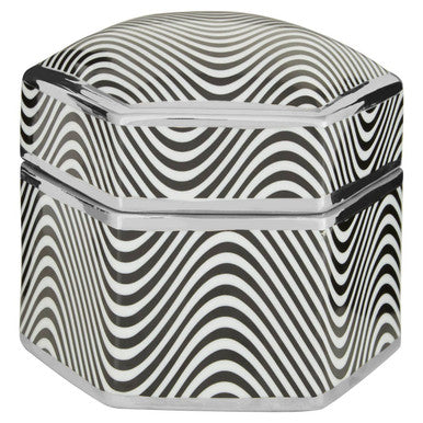 Orsina Celeste Large Porcelain Trinket Box – Hexagon Jewelry Organizer