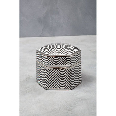 Orsina Celeste Large Porcelain Trinket Box – Hexagon Jewelry Organizer