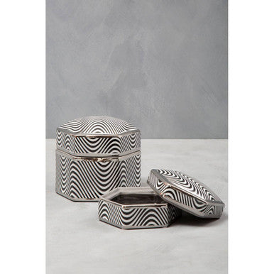 Orsina Celeste Large Porcelain Trinket Box – Hexagon Jewelry Organizer
