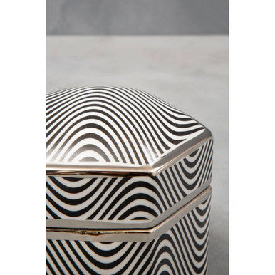 Orsina Celeste Large Porcelain Trinket Box – Hexagon Jewelry Organizer