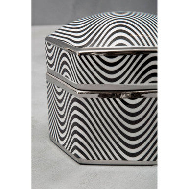 Orsina Celeste Large Porcelain Trinket Box – Hexagon Jewelry Organizer