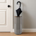 Orsina Celeste Porcelain Umbrella Stand – Black and White Wavy Pattern