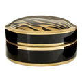 Orsina Calyse Small Porcelain Trinket Box – Black and Gold Zebra Print