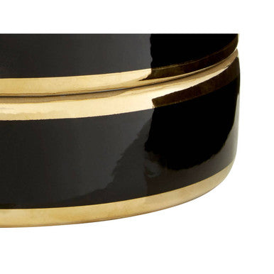 Orsina Calyse Small Porcelain Trinket Box – Black and Gold Zebra Print