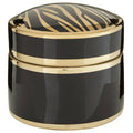 Orsina Calyse Large Porcelain Trinket Box – Black and Gold Zebra Print