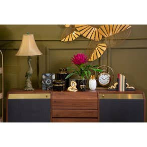 Orsina Calyse Large Porcelain Trinket Box – Black and Gold Zebra Print
