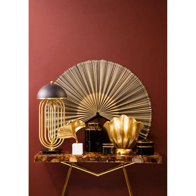 Orsina Calyse Large Porcelain Trinket Box – Black and Gold Zebra Print
