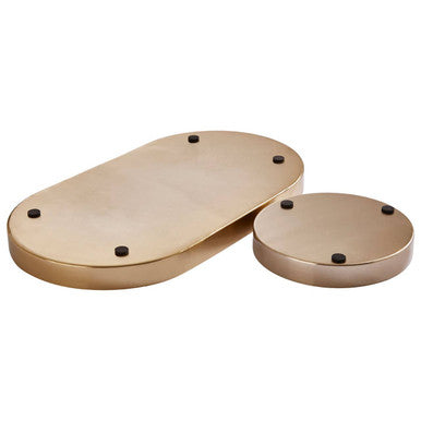 Orsina Elva Decorative Trays – Set of 2 Black and Cream with Gold