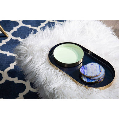 Orsina Navy and Gold Decorative Trays – Set of 2 Serving Trays