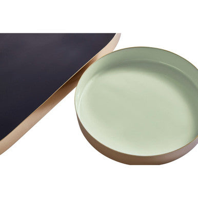 Orsina Navy and Gold Decorative Trays – Set of 2 Serving Trays