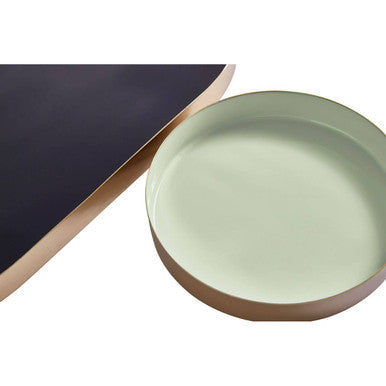 Orsina Navy and Gold Decorative Trays – Set of 2 Serving Trays