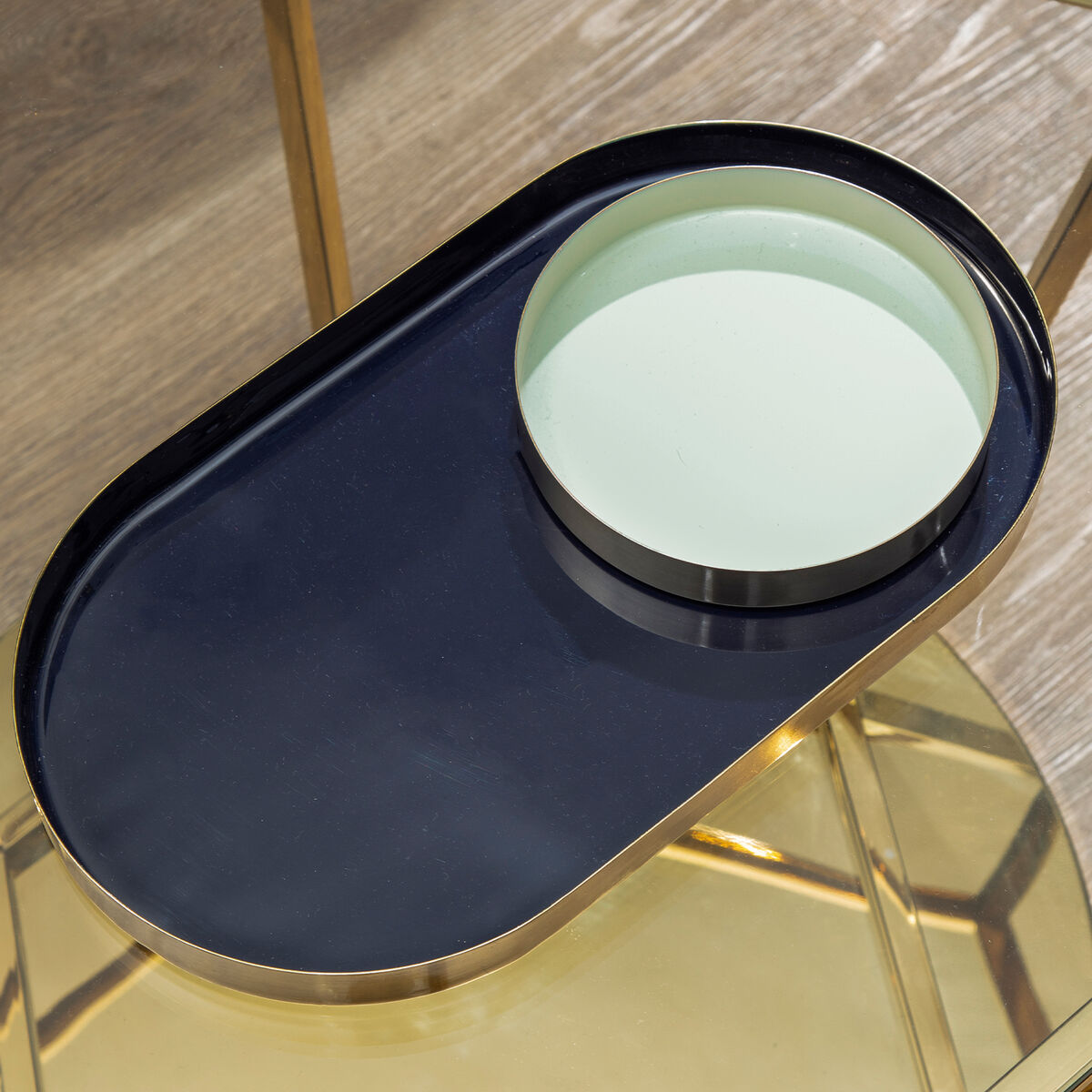 Orsina Navy and Gold Decorative Trays – Set of 2 Serving Trays