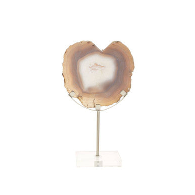 Orsina White and Silver Agate Sculpture – Natural Stone Home Decor