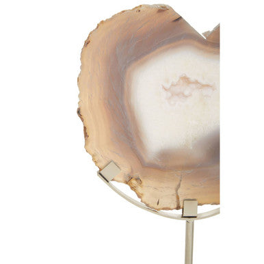 Orsina White and Silver Agate Sculpture – Natural Stone Home Decor
