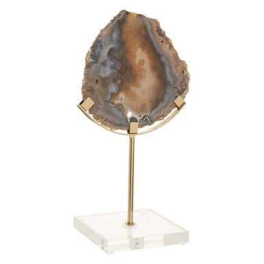 Orsina Black and Gold Agate Sculpture – Natural Stone Home Decor