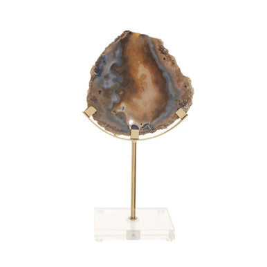 Orsina Black and Gold Agate Sculpture – Natural Stone Home Decor
