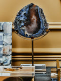 Orsina Black and Gold Agate Sculpture – Natural Stone Home Decor