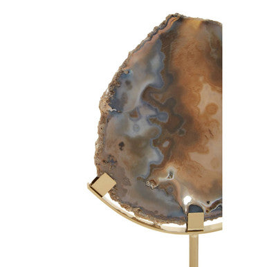 Orsina Black and Gold Agate Sculpture – Natural Stone Home Decor
