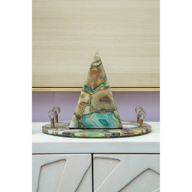 Orsina Green and Gold Agate Tray – Natural Stone Decorative Tray