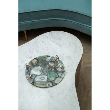 Orsina Green and Gold Agate Tray – Natural Stone Decorative Tray