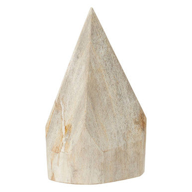 Orsina Relic Petrified Wood Pyramid Sculpture – Hand-Carved Decor