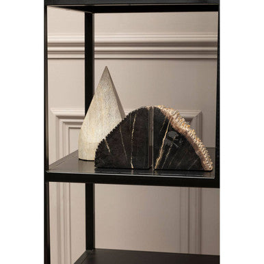Orsina Relic Petrified Wood Pyramid Sculpture – Hand-Carved Decor
