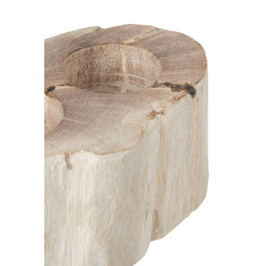 Orsina Petrified Wood Double Candle Holder – White Stone Pillar Stand