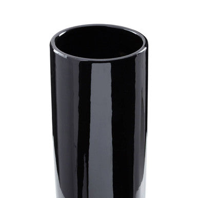 Orsina Callie Small Pedestal Vase – Modern Black and Silver Decor