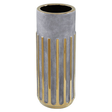 Orsina Harlie Large Ceramic Vase – Grey and Gold Decorative Vase