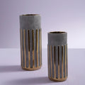 Orsina Harlie Large Ceramic Vase – Grey and Gold Decorative Vase