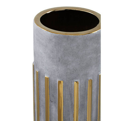 Orsina Harlie Large Ceramic Vase – Grey and Gold Decorative Vase