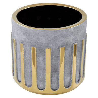 Orsina Harlie Small Ceramic Planter – Grey and Gold Succulent Pot